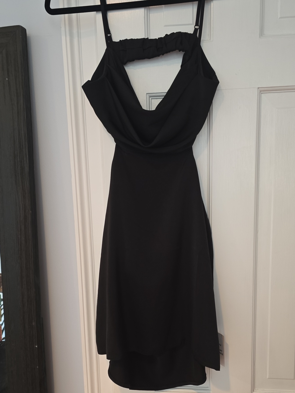 ASOS Black Draped Cowl Mini Dress